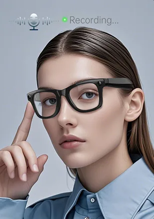 W100D AI-Enhanced Wireless Smart Glasses featuring Live Translation and Sophisticated Capabilities