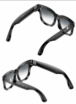 W711 AI Smart Camera Glasses, 8MP HD Camera with Anti-Shake, Electrochromic Lens 4 Gears Adjustable by Two-Finger Slide, AI Translation Voice Wake-Up, WiFi Bluetooth, IP66 Waterproof, DA EcHo APP (Black)