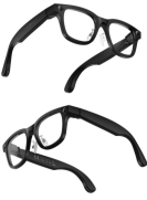 W660 AI Smart Camera Glasses, 20MP Sony 388D HD Camera with 6‑Axis Stabilization, Bone‑Mic &amp; Dual‑Mic ENC Noise Reduction, AI Translation Voice Wake‑Up, WiFi Bluetooth, IP66 Waterproof, Replaceable Lenses, HeyCyan APP (Black)